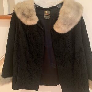 Black Fur-Trimmed Women's Coat